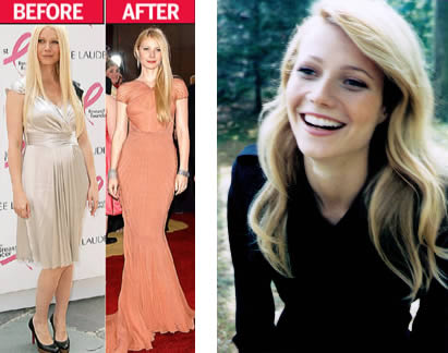 Régime de star: Gwyneth Paltrow: avant et après