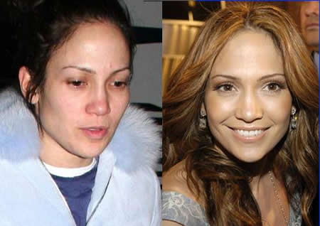 Trucco delle Celebrit: Jennifer Lopez senza trucco