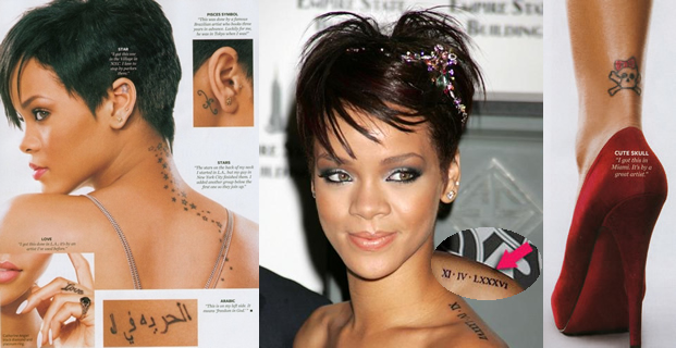 Tatuaggi delle Celebrit: I tatuaggi di Rihanna